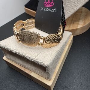 Paparazzi Gold Patterned Bracelet (1940)